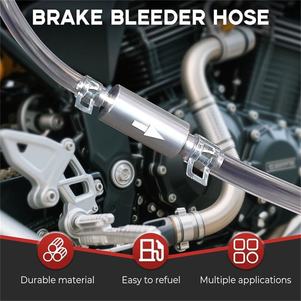 4 PCS Brake Bleeder Hose, One Way Check Valve Tube Bleeding Tool Kit Silver US