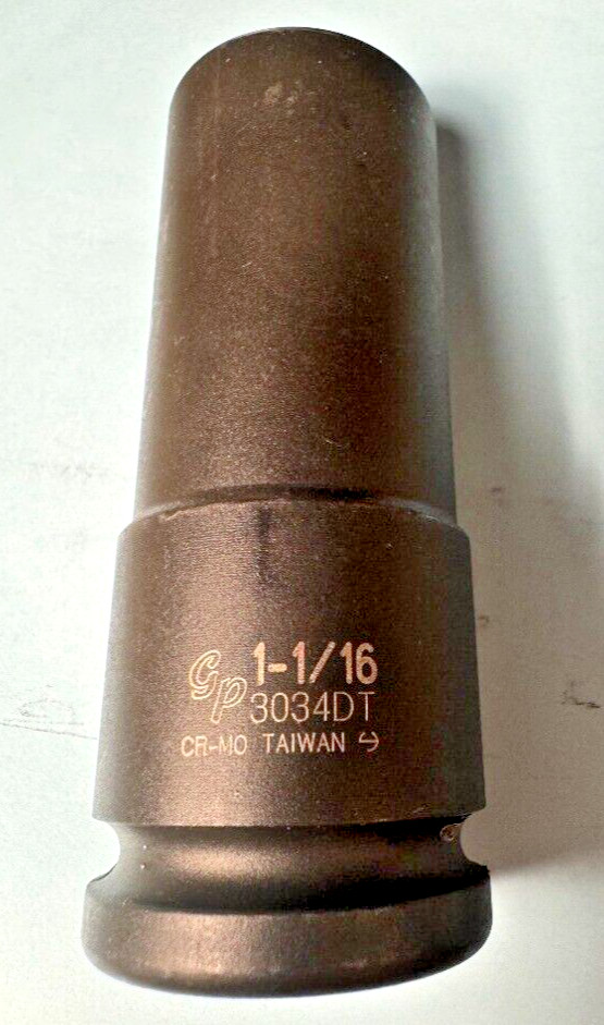 Grey Pneumatic 3034DT 1-1/16 IN 6 Pt X- Deep Thin Imp Socket 3/4 in Dr Warranty