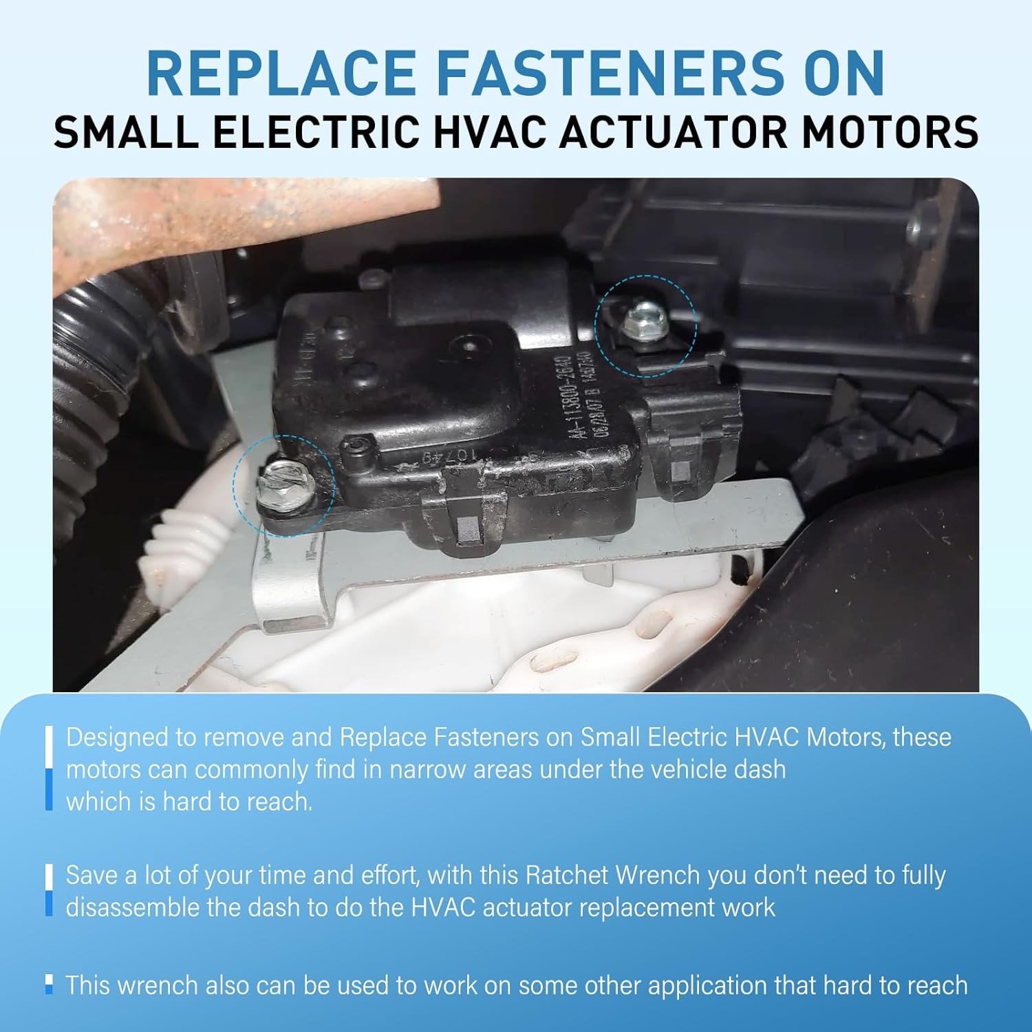 for Replace Fasteners on Small Electric HVAC Motor 64180 Actuator Motor Tool Set