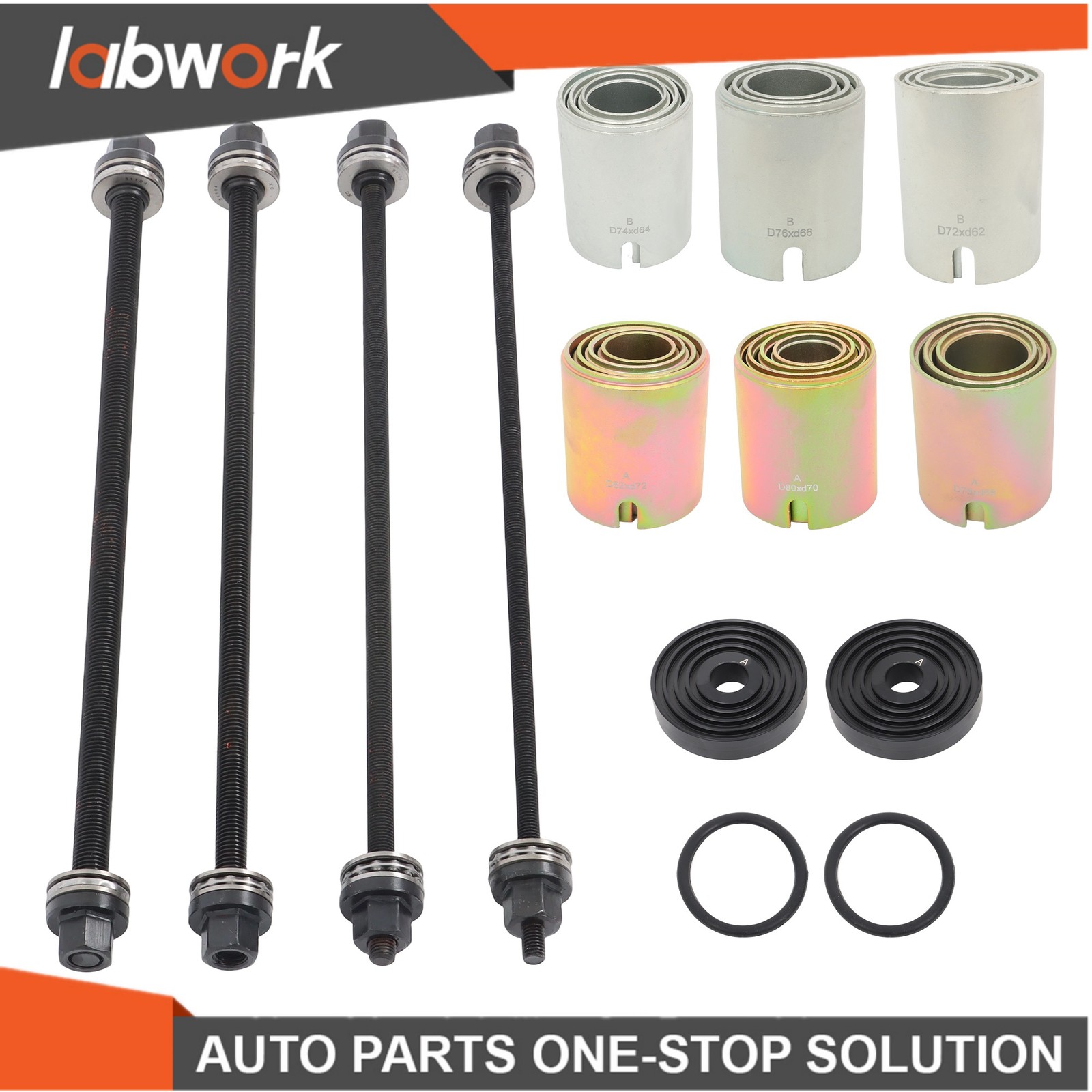 Labwork Universal Press Pull Sleeve Kit Bush Bearing Removal Insertion Tool 26PC