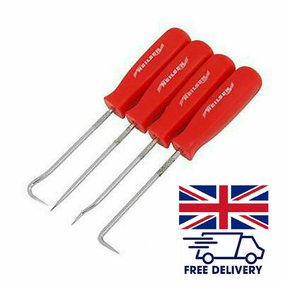 4 x PICK & HOOK SET SPRING O RING SEAL GASKET REMOVER REMOVAL PICKS TOOL