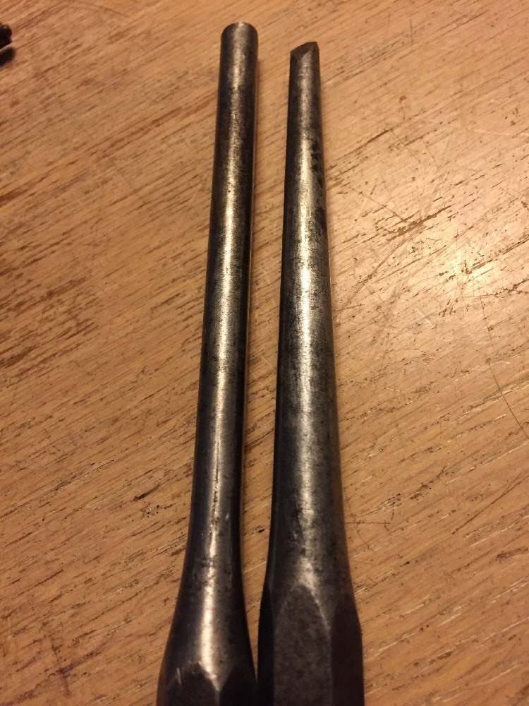 Vintage Mac Tool USA Chisel-Punch Set 8-pieces Set Center Pin Flat Edge Starter