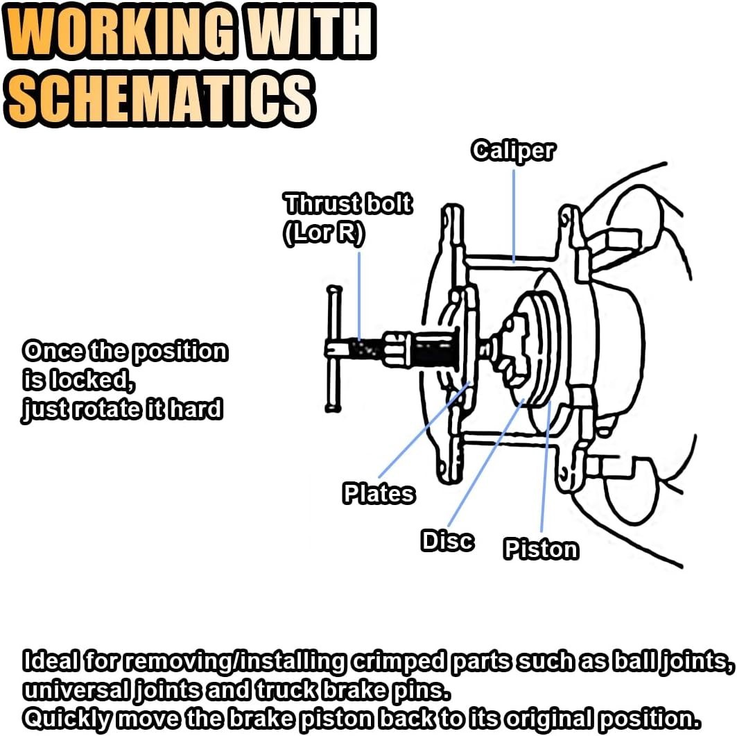 Brake Caliper Compression Tool, Rear Brake Pad Wind Back Tool