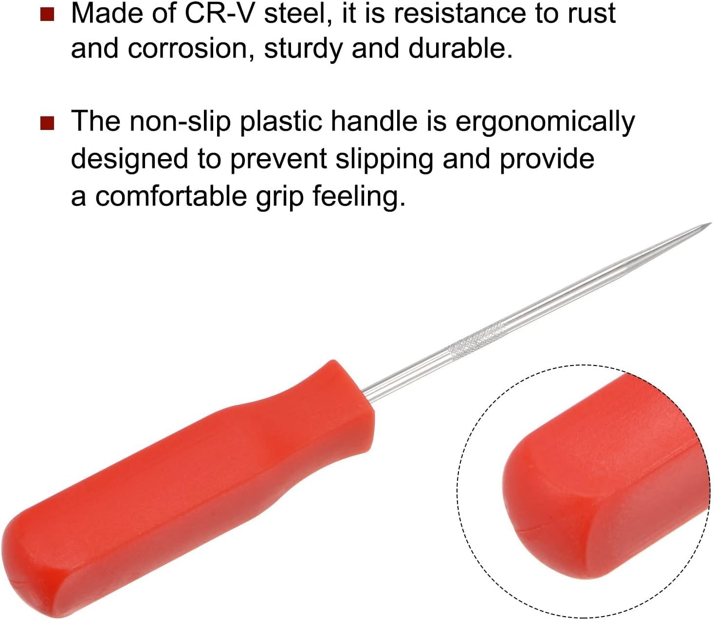 Lightweight Red Straight Pick Hook Tool Set for Easy Gasket and O-Ring Removal