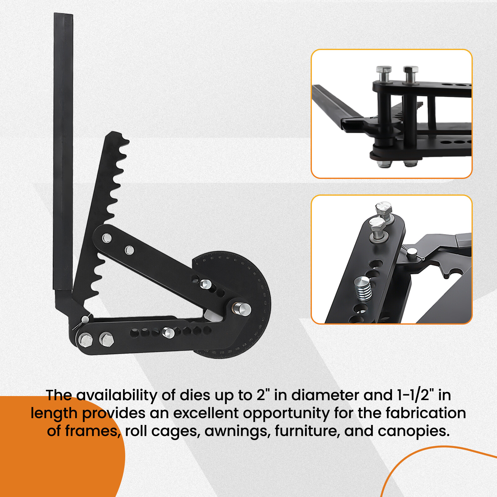 Oxide Coating Steel Manual Hand Bender Tubing Tube Bender Black New