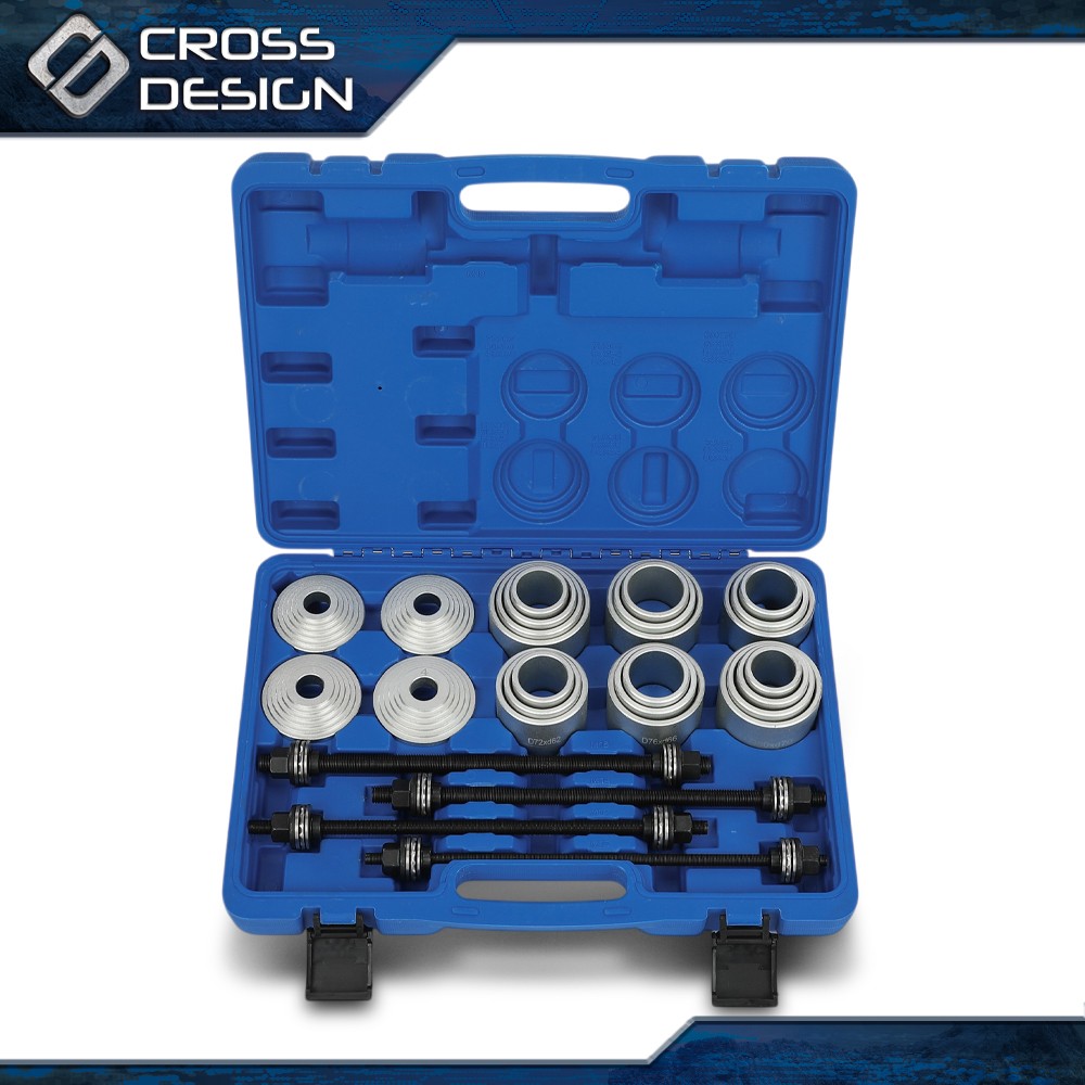 28PC Universal Press Pull Sleeve Kit Bush Bearing Removal Insertion Tool Kit Set