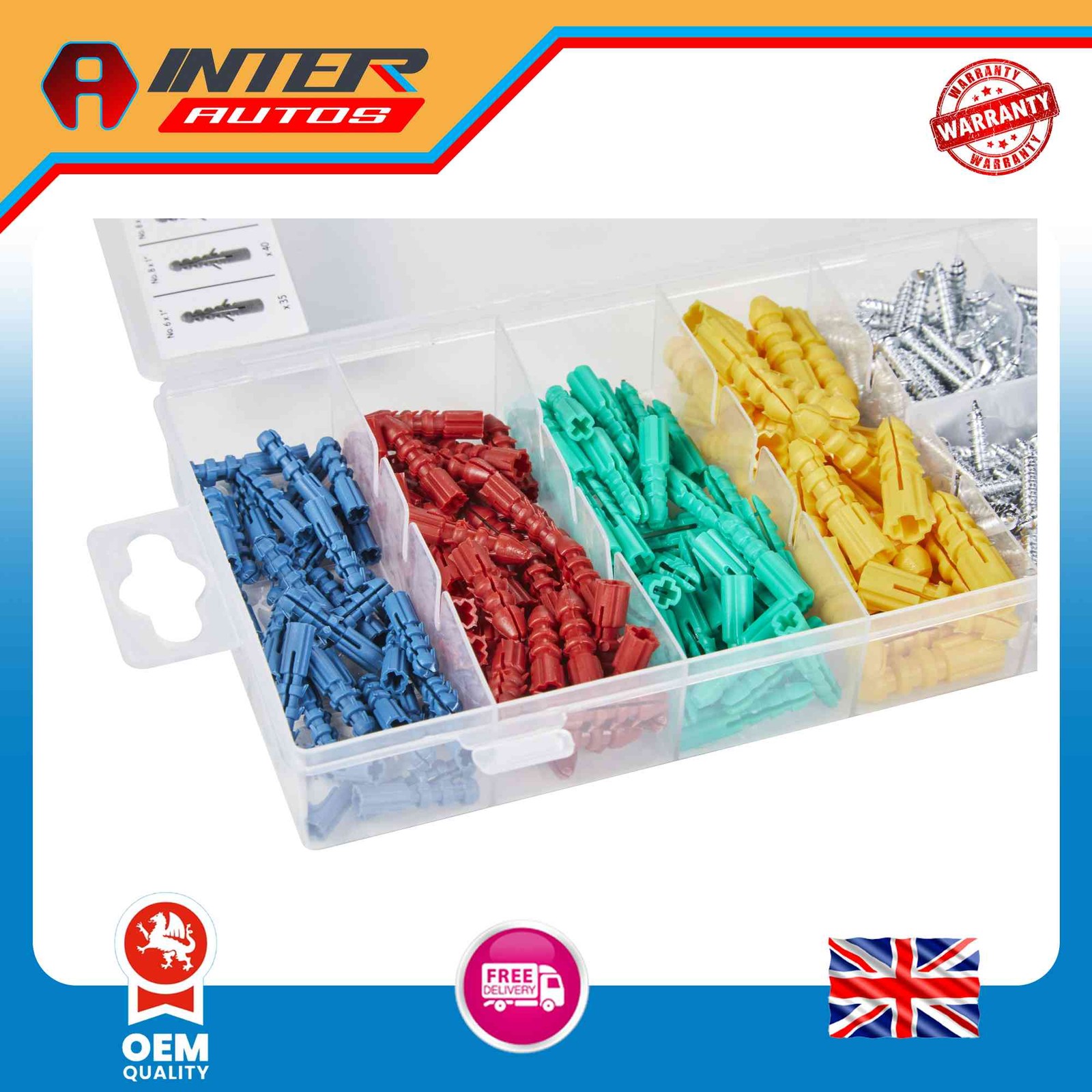 Blue Spot Tools 285 PCE Assorted Anchor And Metal Screw Set