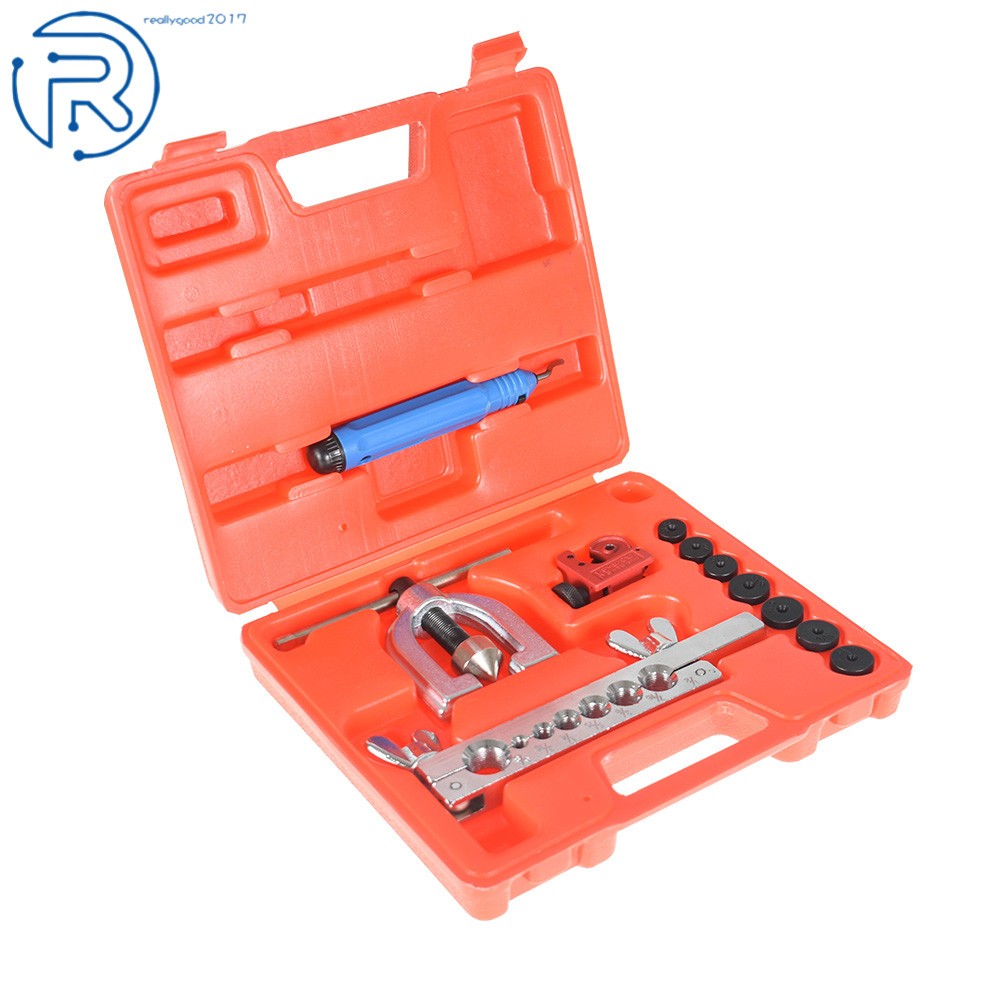 Brake Line Flaring Tool Kit with Mini Tubing Cutter – Single and Double Flare