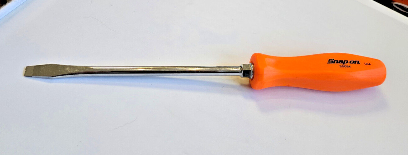 SNAP-ON TOOLS 5.5″ ELECTRIC ORANGE Screwdriver HARD PLASTIC ACETATE HANDLE SDD8A