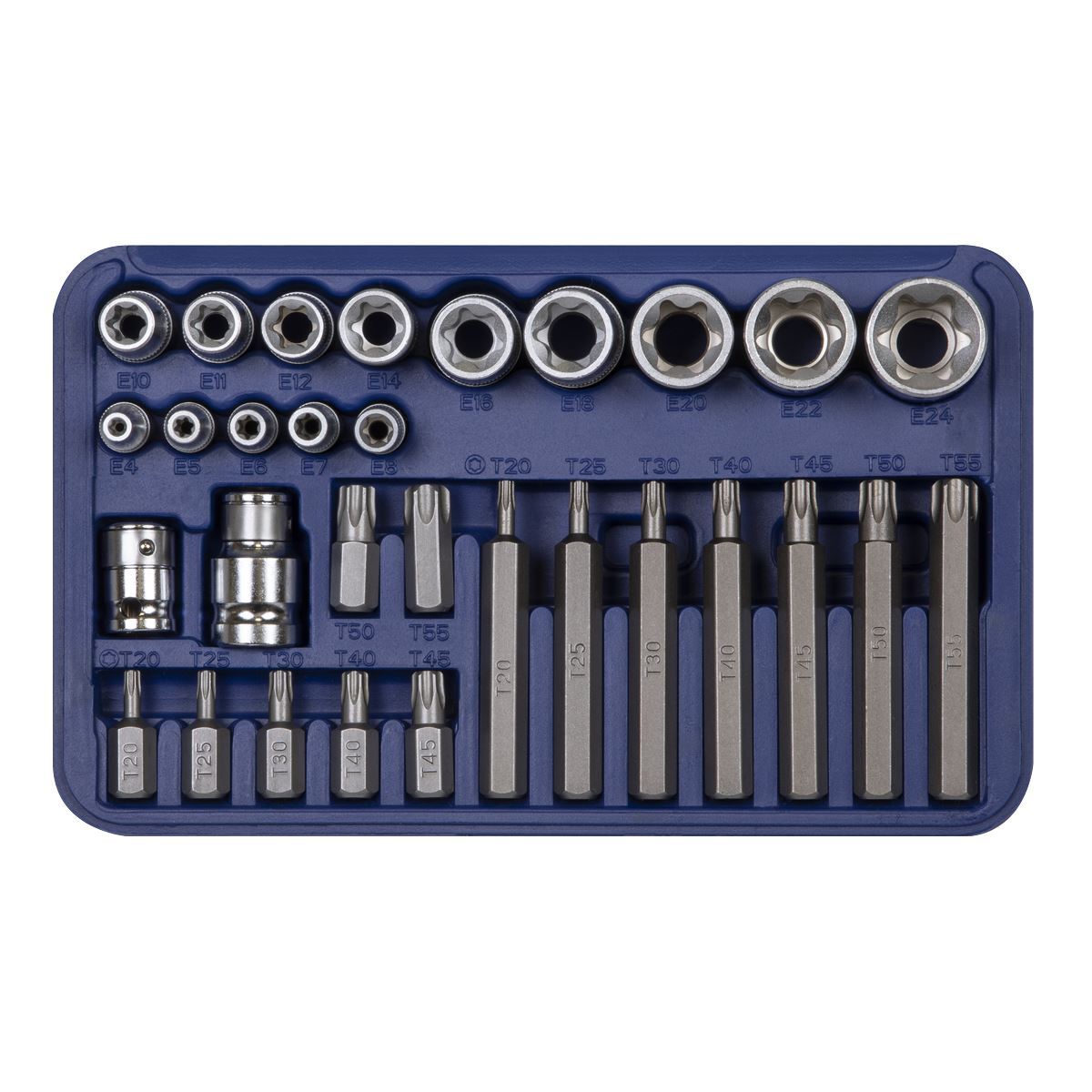 Sealey Socket Bit Set 30pc 1/4″, 3/8″ & 1/2″Sq Drive Premier TRX-Star*