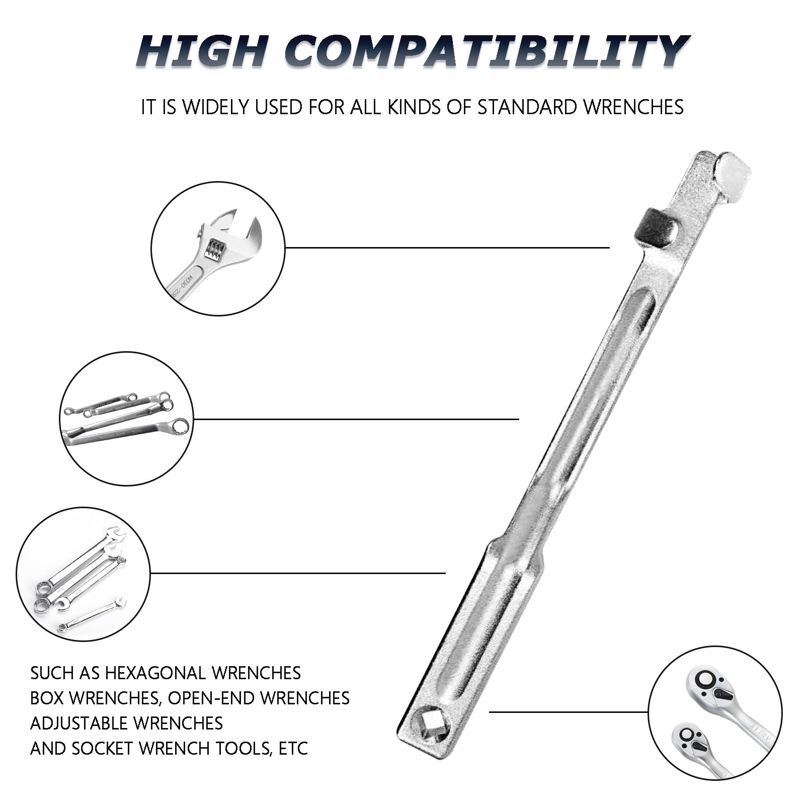 Universal Spanner Extender Extension Wrench Power Bar Tool Bar 335mm 1/2″ Drive