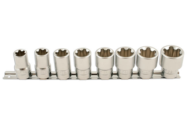 LASER TOOLS TORX PLUS SOCKET SET 8 PCE 18EPL – 32EP 1/2″ NOT STANDARD TORX STAR