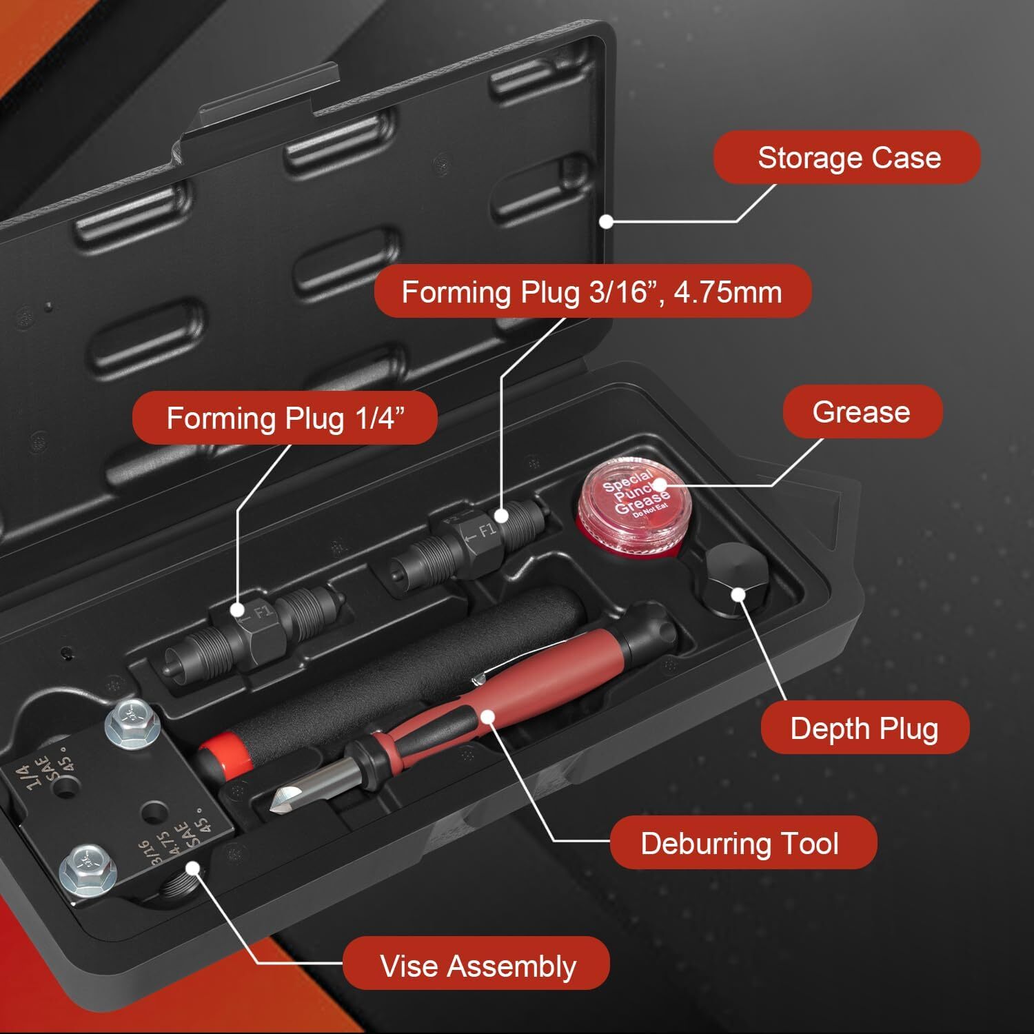 33260 Single/Double Flaring Tool Kit For 3/16″ and 1/4″ Tubing on Most Vehicles