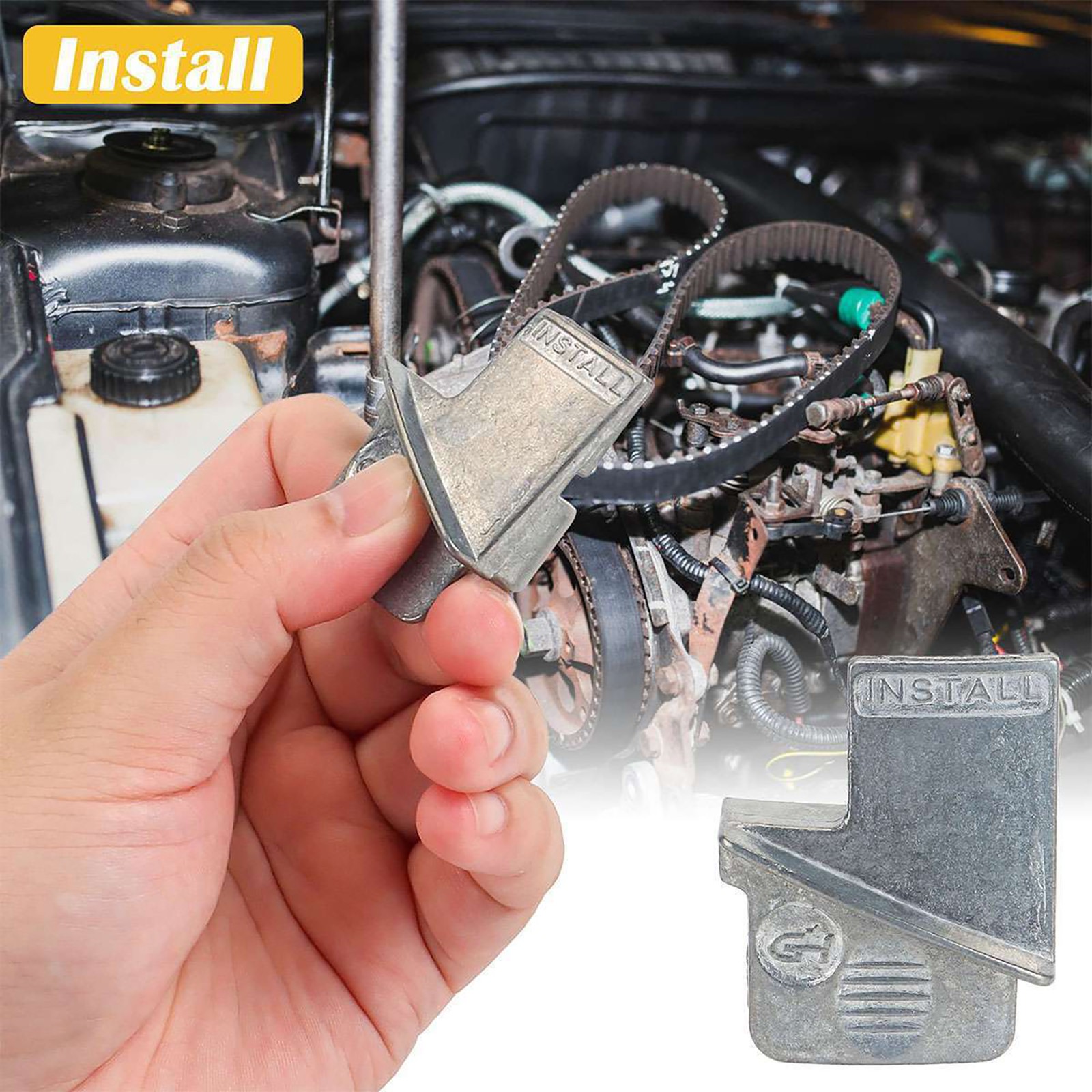 2PCS Metal Stretch Belt Remover & Installer Tool Set For Car Auto Accessories