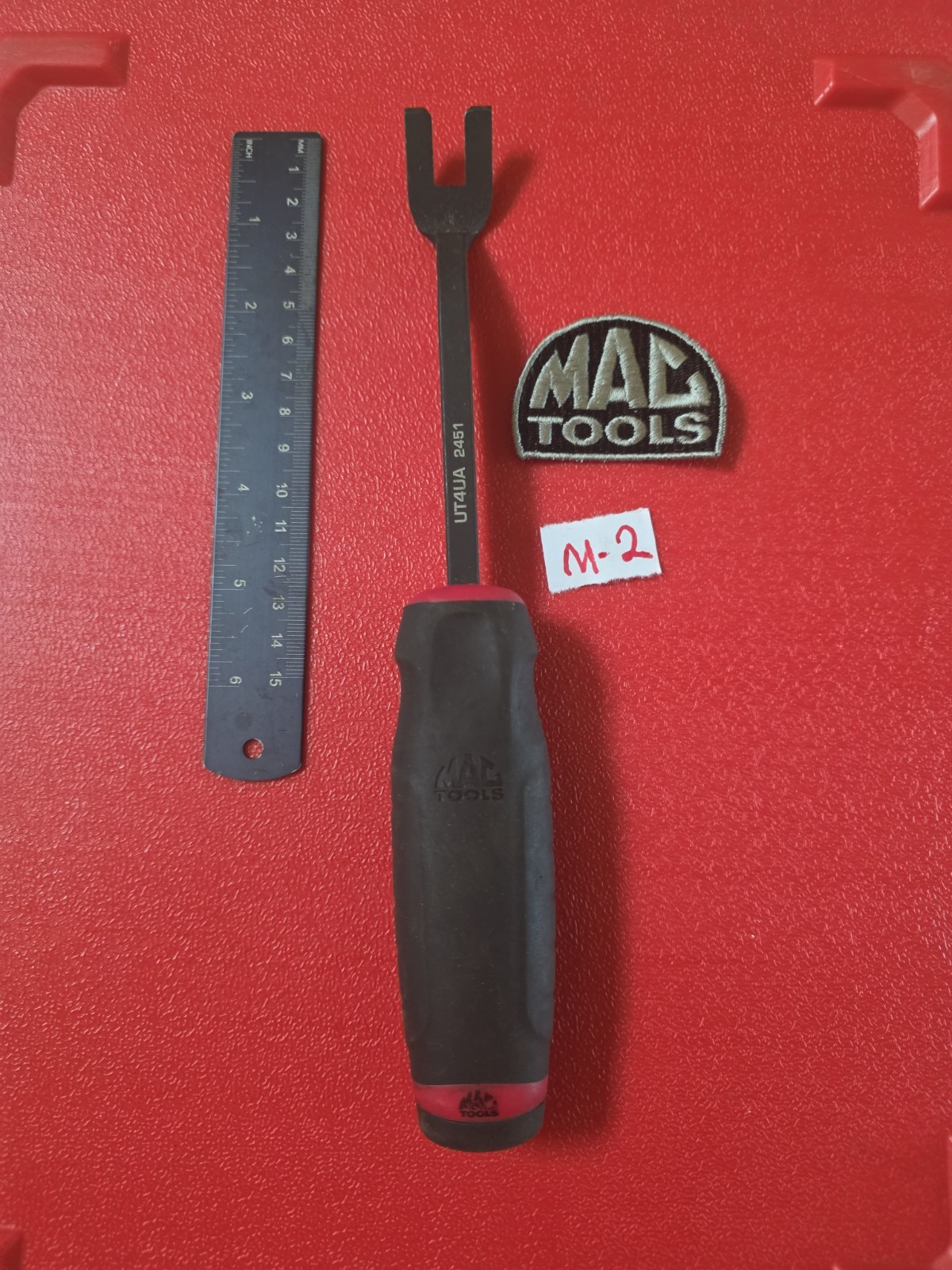 Mac Tools U-Notch Upholstery Tool Door Clipr Removal Prybar Soft Grip Handle