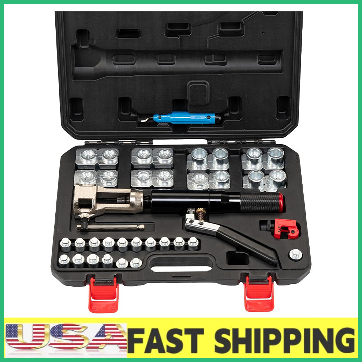 🔝Hydraulic Brake Line Flaring Tool Kit ,Double Flaring Tool 45° for 3/16″ -1/2″