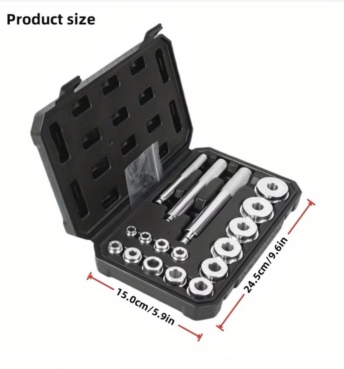 Bearing Press Kit Bushing Bearing Seal Driver & Removal Tool Set 17 Pcs and Case