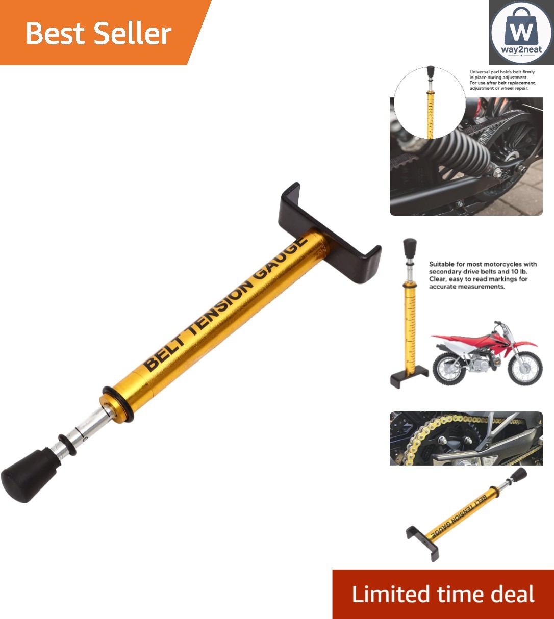 Precision Belt Tension Gauge 10 Lbs Tool for Motorcycle & ATV Maintenance