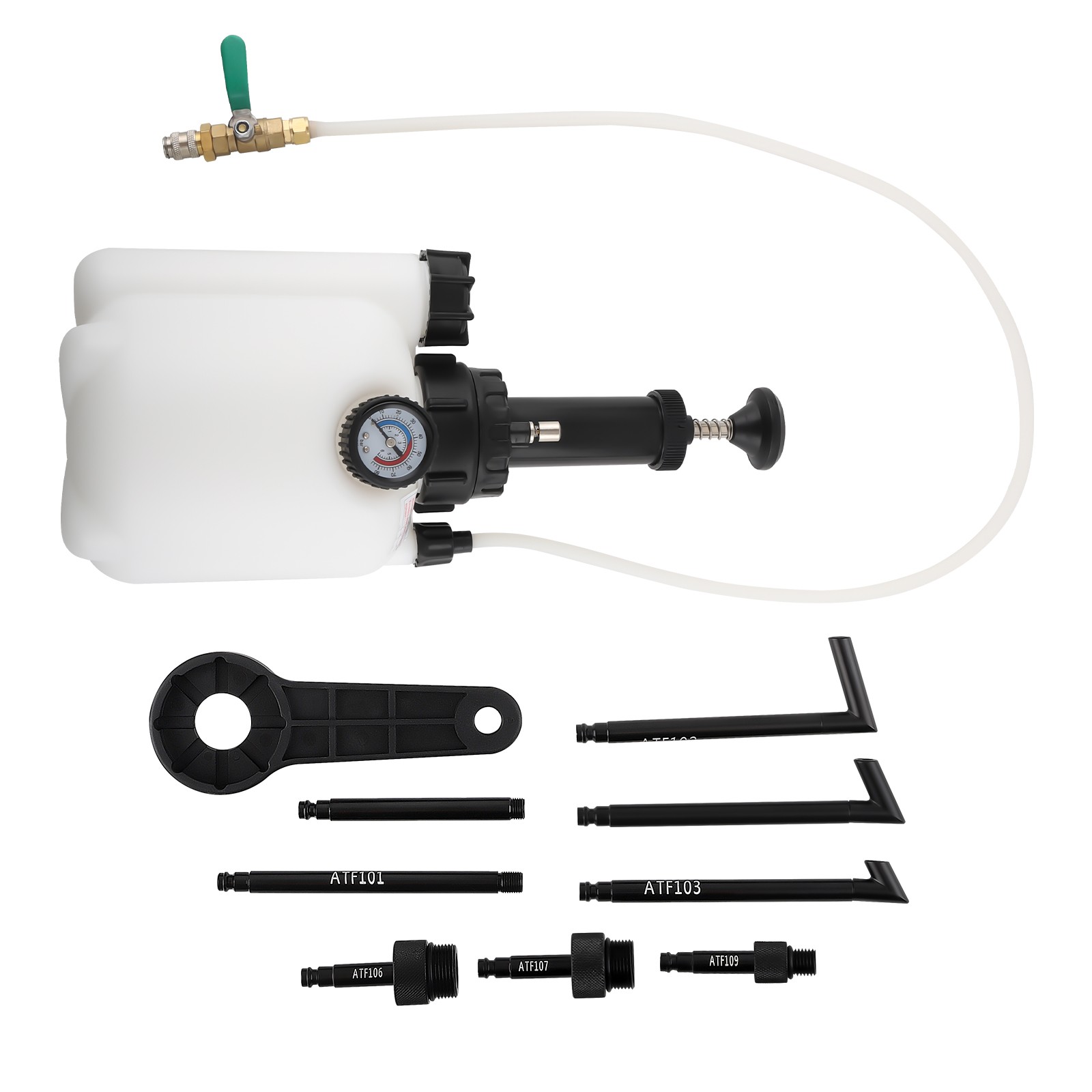 3L Transmission Oil Filling Tool Kit 8pcs Adaptors & System Fluid Pump Manual