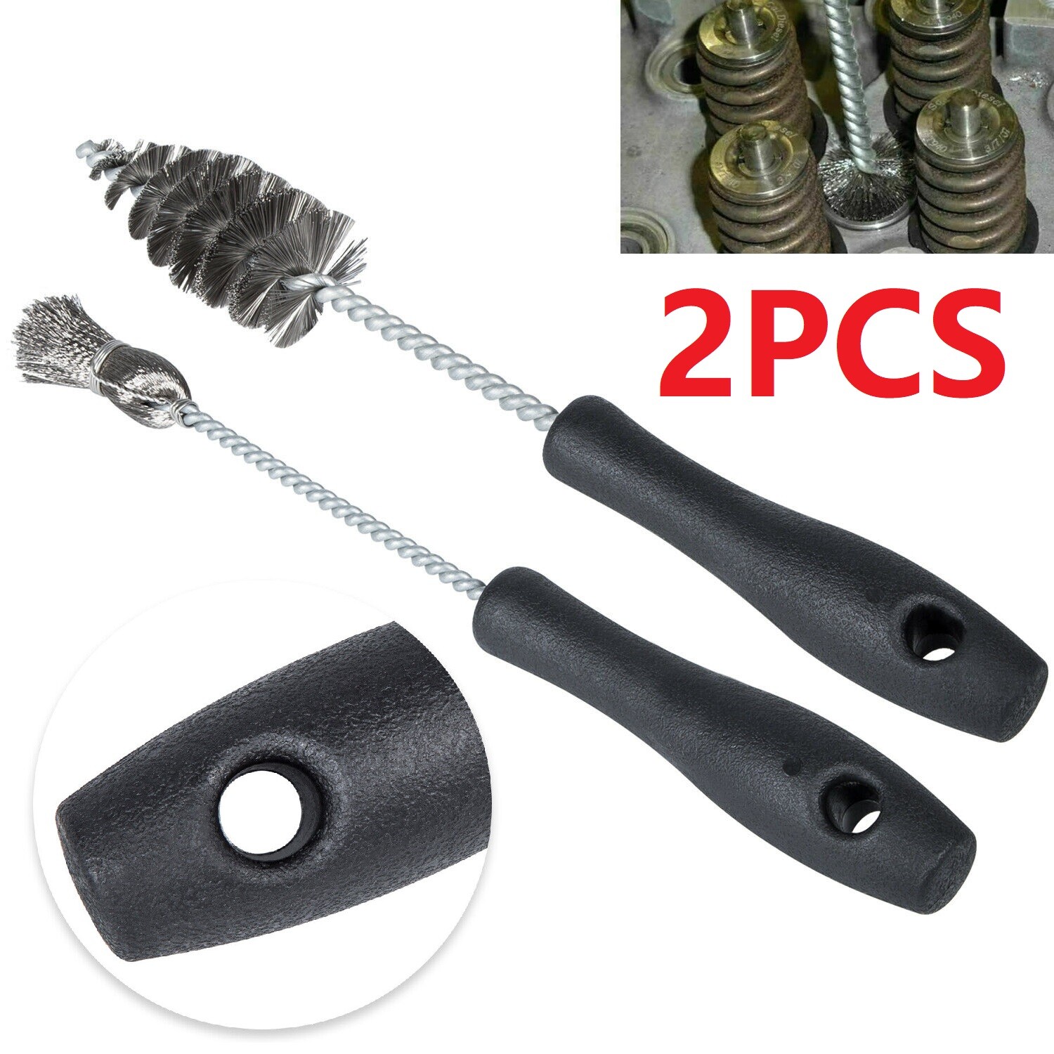 2 Pack Injector Sleeve Cup/Seat/Bore Cleaning Brush Kit for Ford, CAT Navistar
