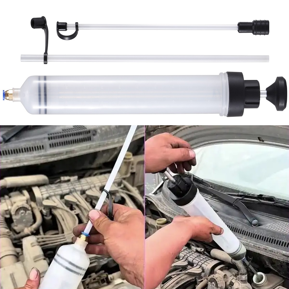 500CC Oil Extraction & Fill Pump Syringe Liquid Fluid Transfer Exchage Extractor