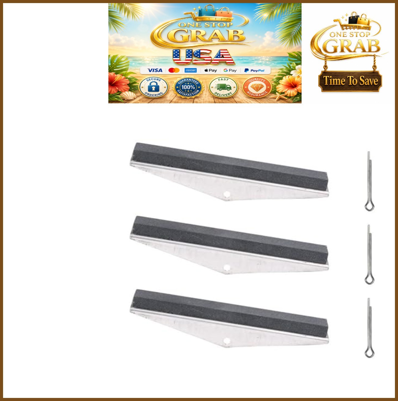 Engine Cylinder Hone Stone Set 3 Piece 4 Inch 220 Grit Adjustable 2-7 Inch