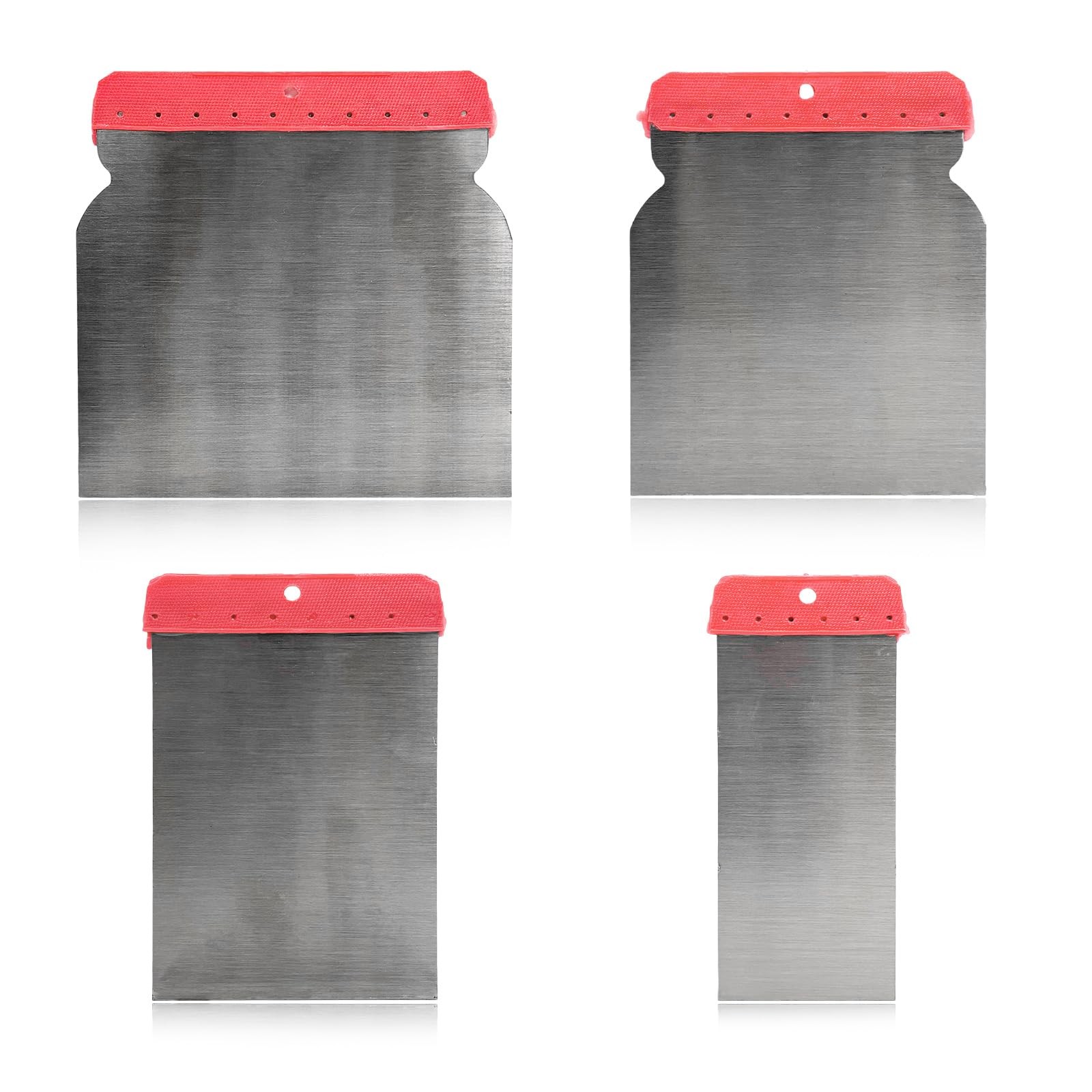 4PCS Body Filler Applicator Set, 4 Sizes Auto Paint Spreader Assortment with Met