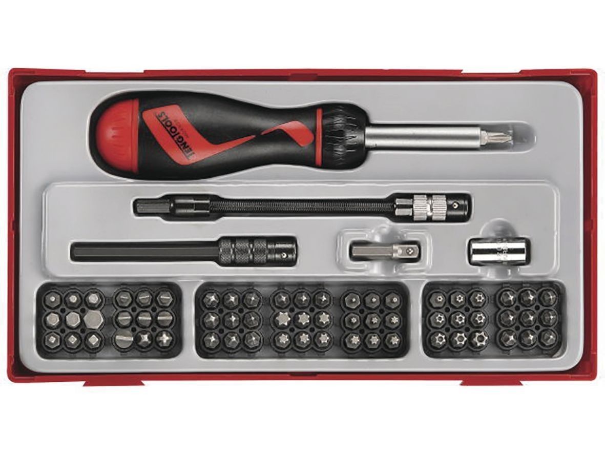 Teng Tools RATCHET RATCHETING 74 PIECE SCREWDRIVER & BIT SET WITH CASE