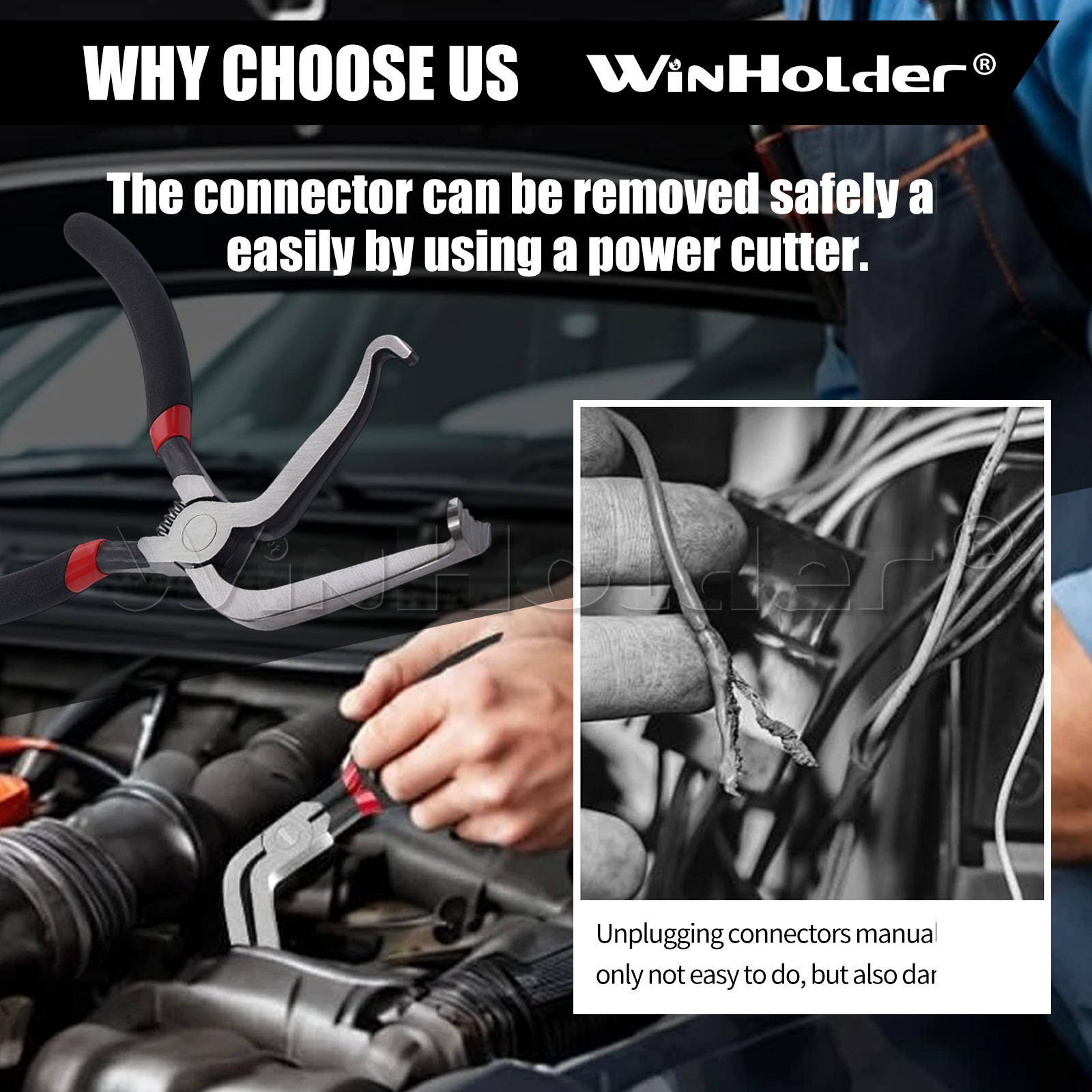Automotive Electrical Disconnect Separator Pliers Wiring for Push Tab Style Plug