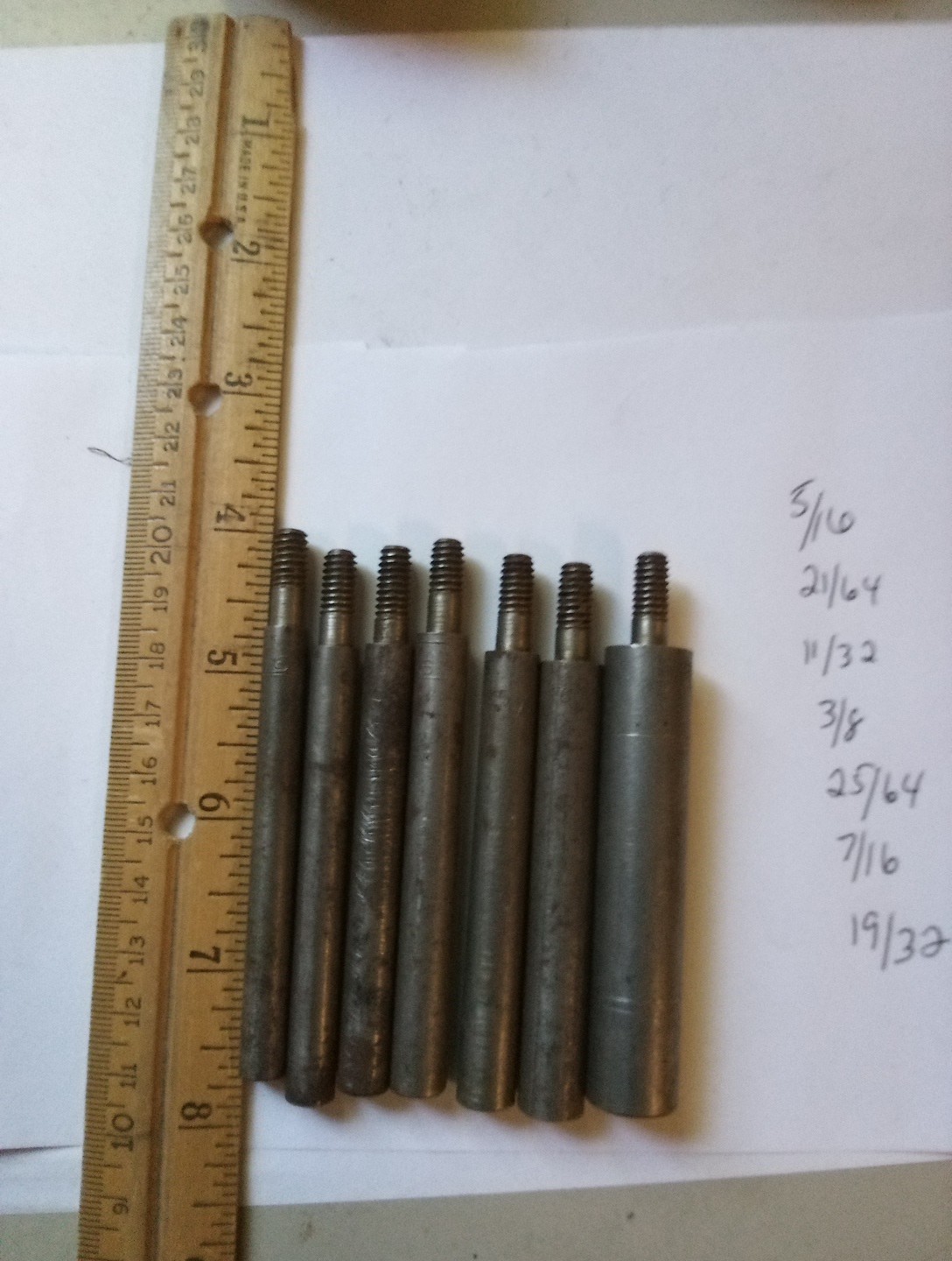 7-End Fitting Guide Tips Metal 5/16, 21/64, 11/32, 3/8, 25/64 7/16, 19/32
