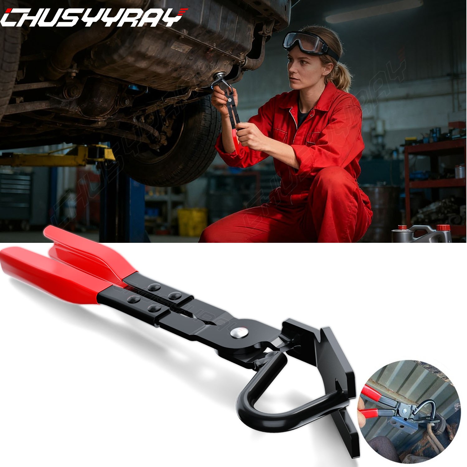 Exhaust Hanger Removal Tool, Heavy-Duty Exhaust Hanger Pliers for Chevy Malibu