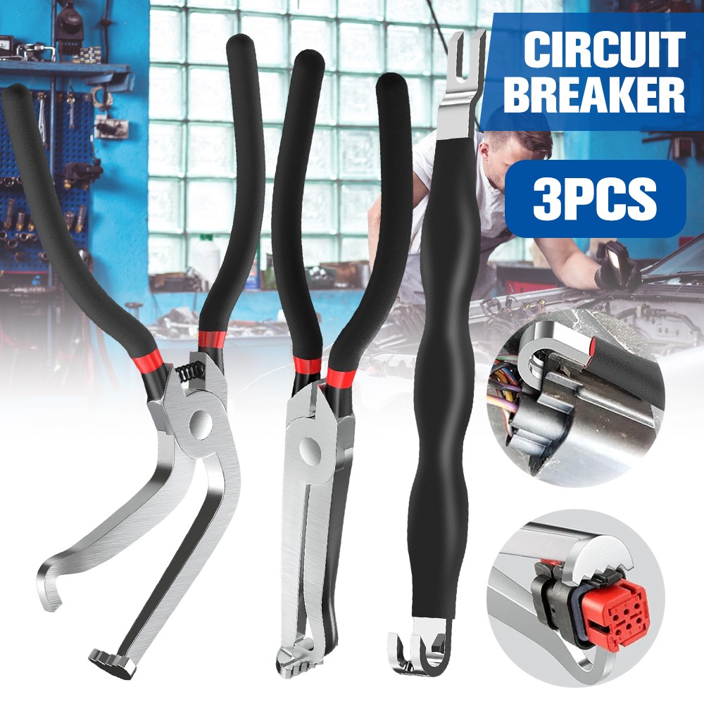 3PCS Electrical Disconnect Pliers & Connector Tool Set 1*Straight &1*60 Degree