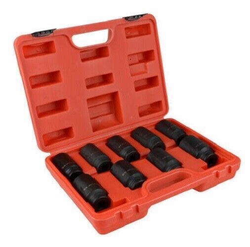 1/2″ Drive 9pcs Deep Impact Socket Set Metric 29mm-38mm Axle Hub Nut Socket Kits