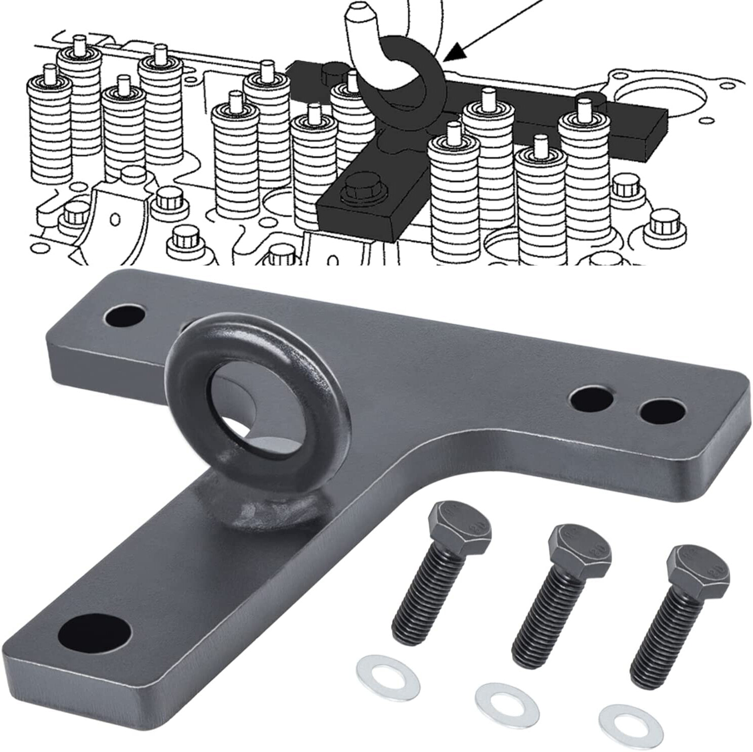 J-35641-A Cylinder Head Lift Bracket Tool Alt. Fits for Detroit Diesel 60 Series