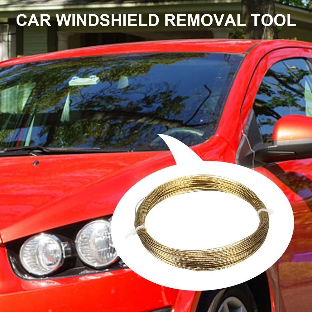 22m 0.8mm Car Windscreen Glass Cutting Cut Out Braided Removal Wire Gold Roll