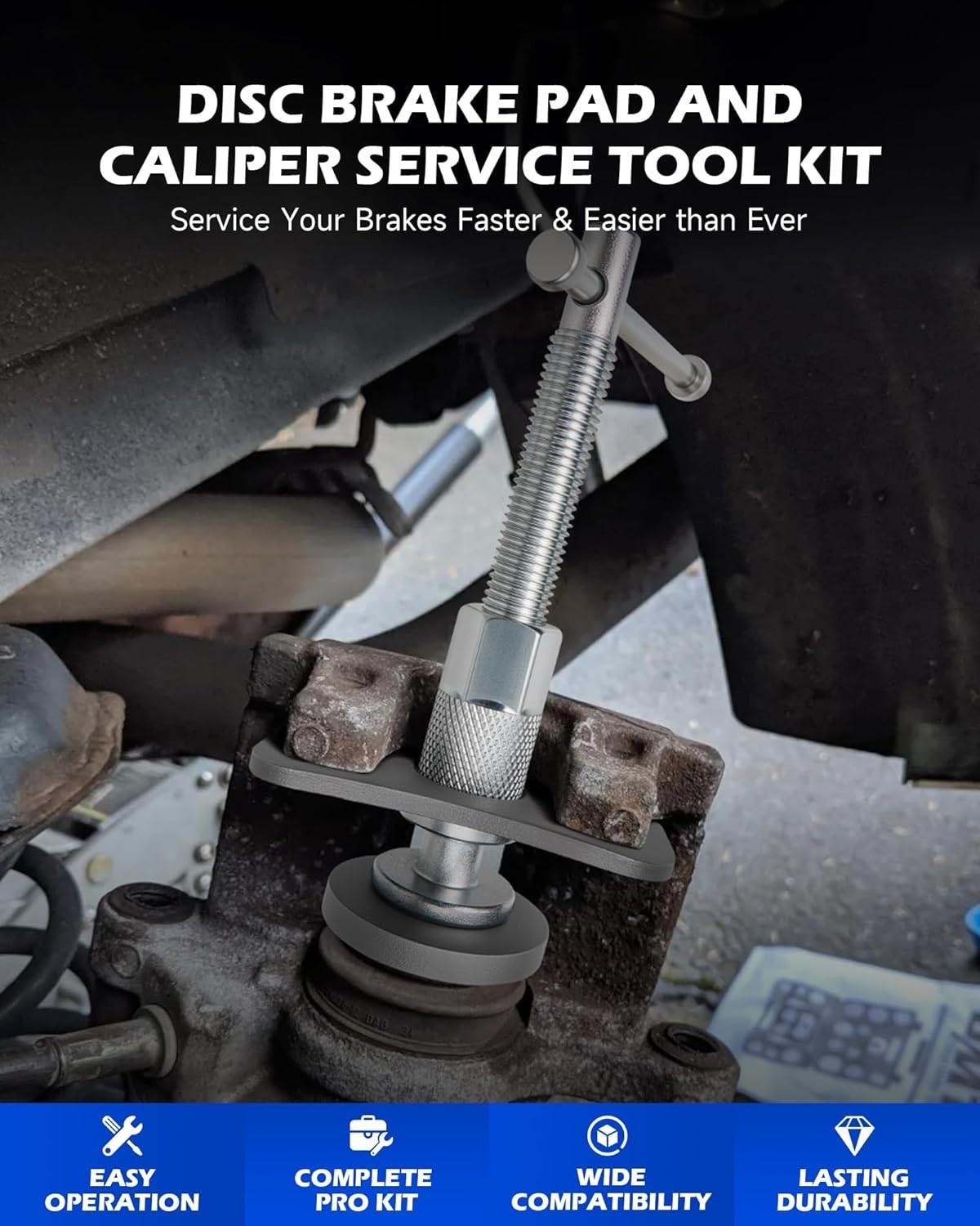 24pc Brake Caliper Compression Tool Set, Heavy Duty Brake Piston Compressor Tool