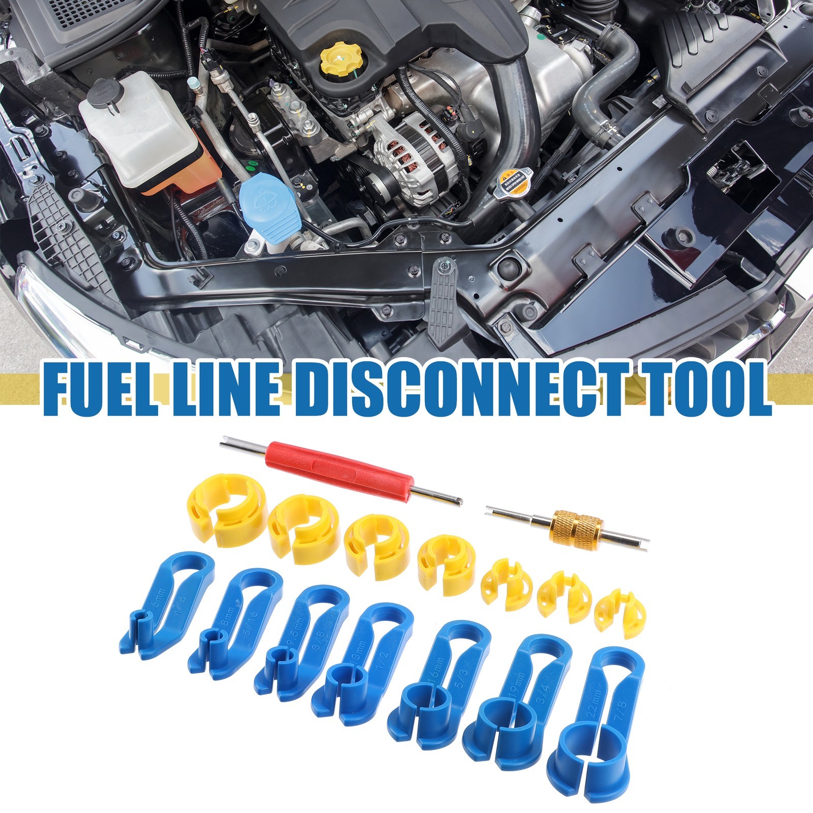 Car Fuel Line Disconnect Removal Tool Set 1/4 5/16 3/8 1/2 5/8 3/4 7/8 Inch