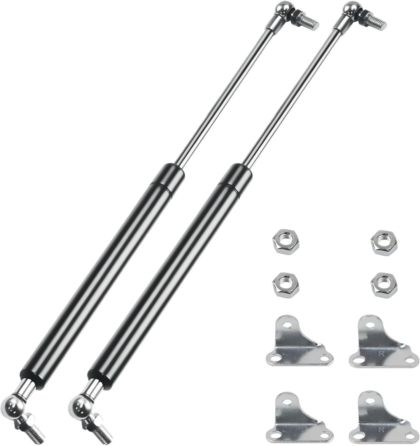 2 Pcs Gas Struts 15 Inch 120 lbs Prop Shock Lift Springs Rod with L Mount Bracke