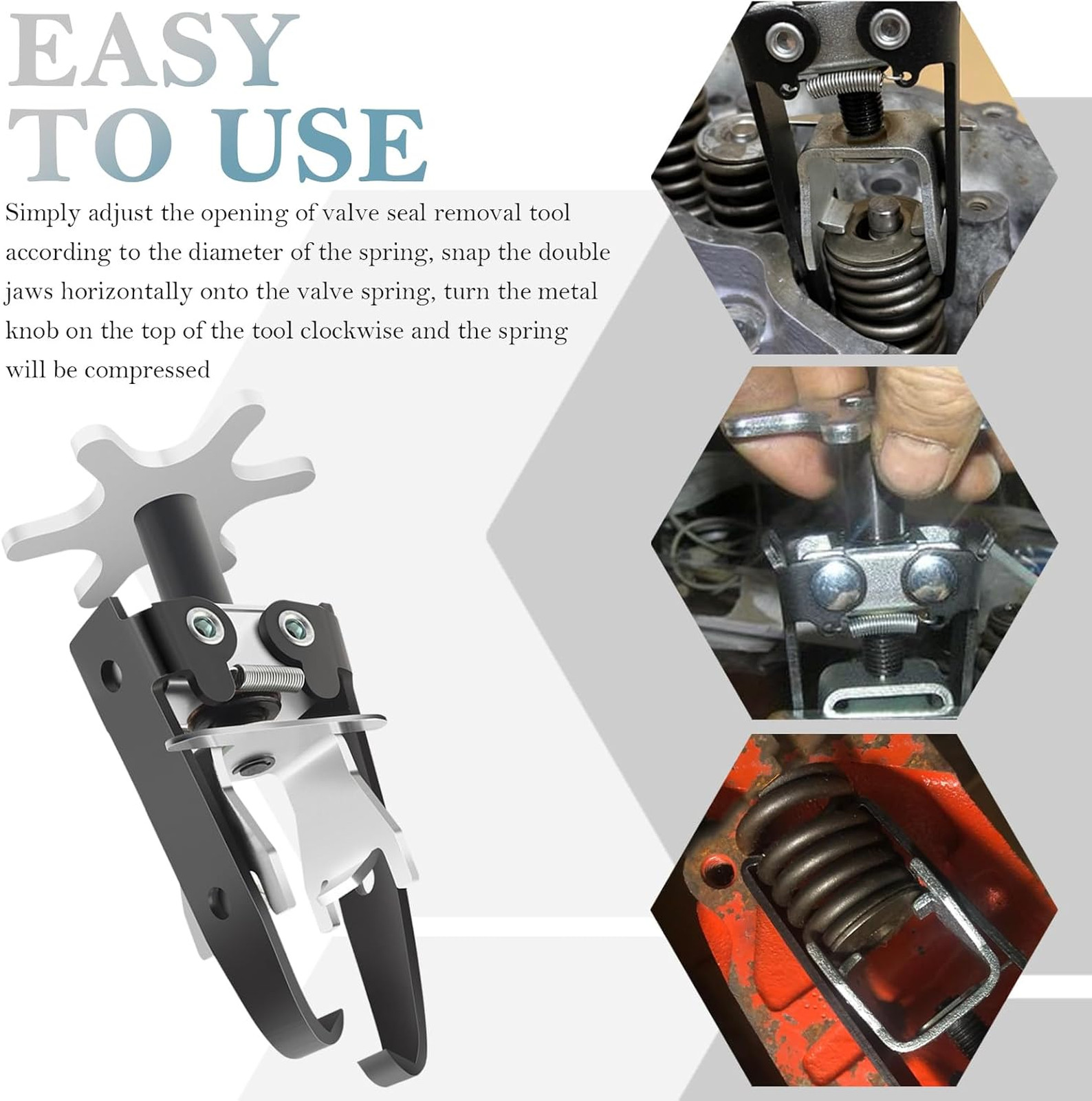 Valve Spring Compressor Tool Adjustable for Cars Trucks Vans Carbon Steel Spring