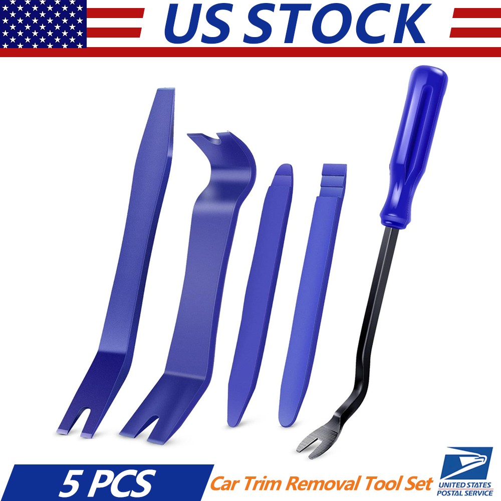 5Pcs Car Trim Removal Tool Set Hand Tools Pry Bar Panel Door Interior Clip Kit