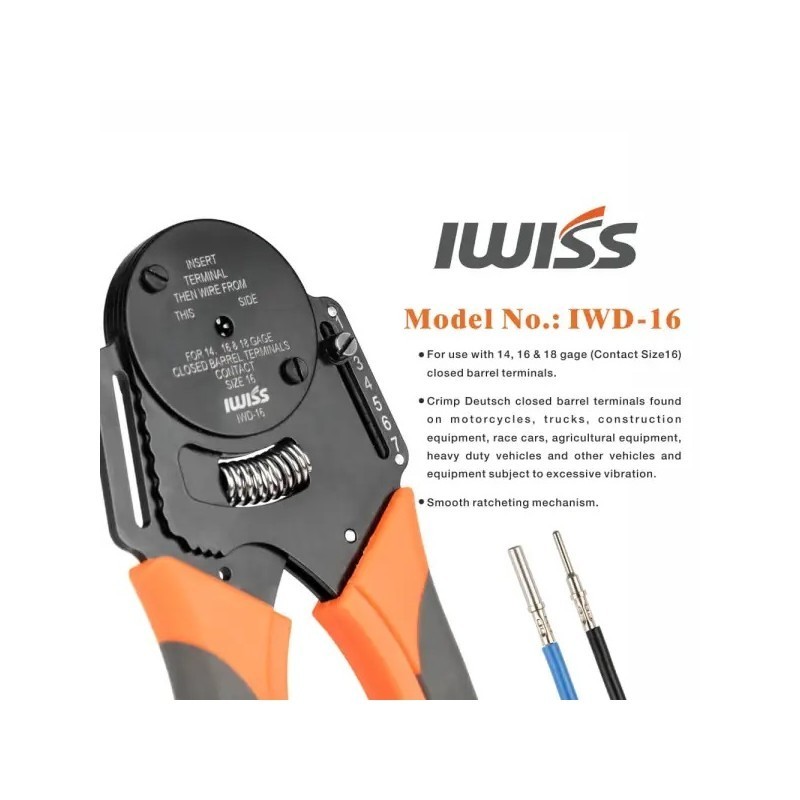 Iwiss Crimp Tool bundle, tools for both Deutsch DT & DTM Contacts