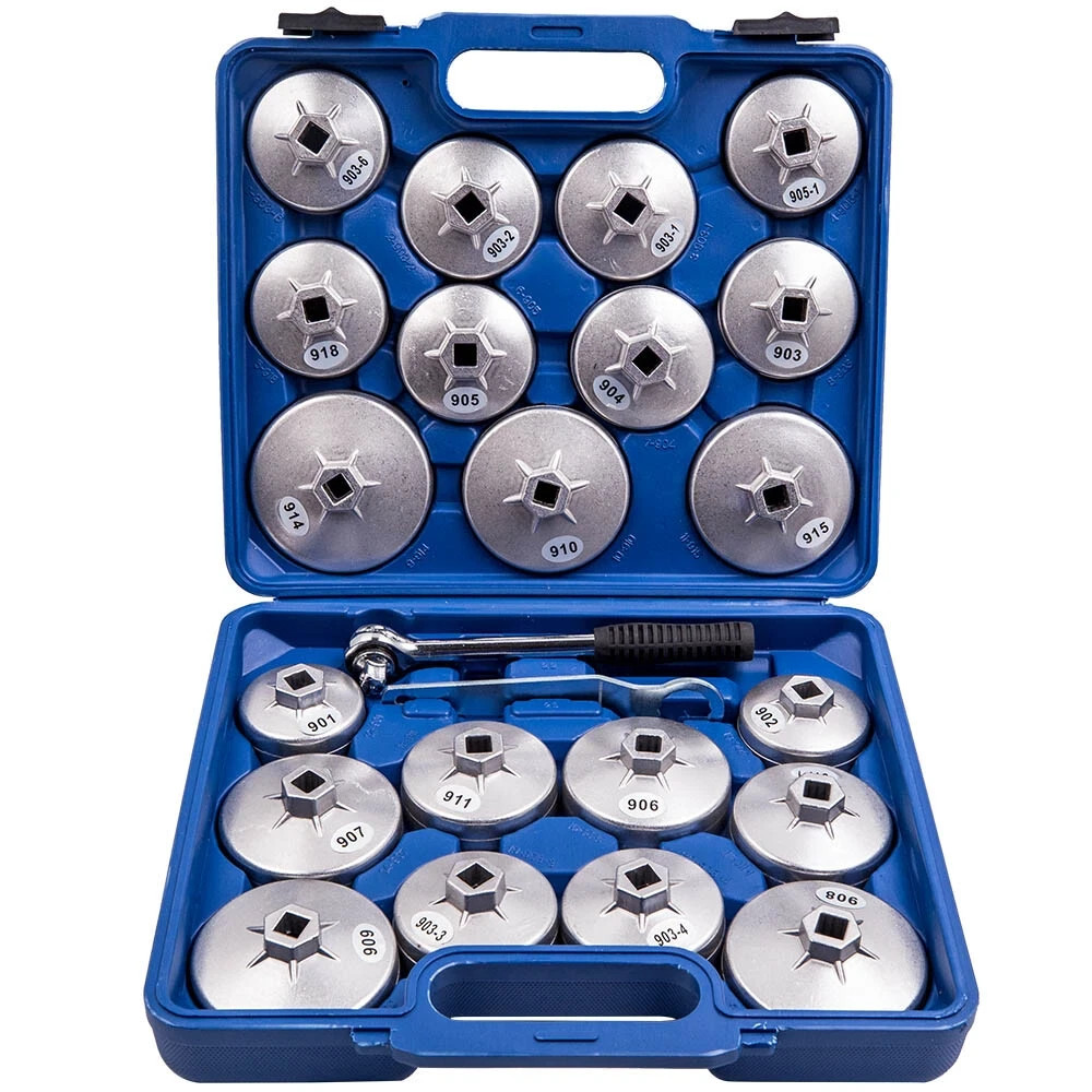 23Pcs Cap Type Oil Filter Wrench Set Automotive Removal Socket Tool Kit New