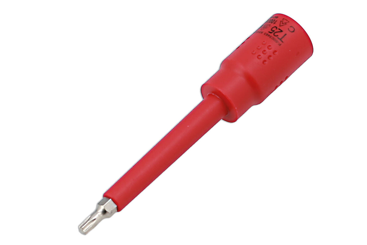 Insulated Extra Long T25 Star Bit Socket 3/8″D VDE Ideal For Hybrid Vehicles EV