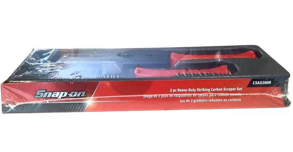 New Snap-on™ 2-piece Red Heavy Duty STRIKING Carbon Scraper Set CSAS200R
