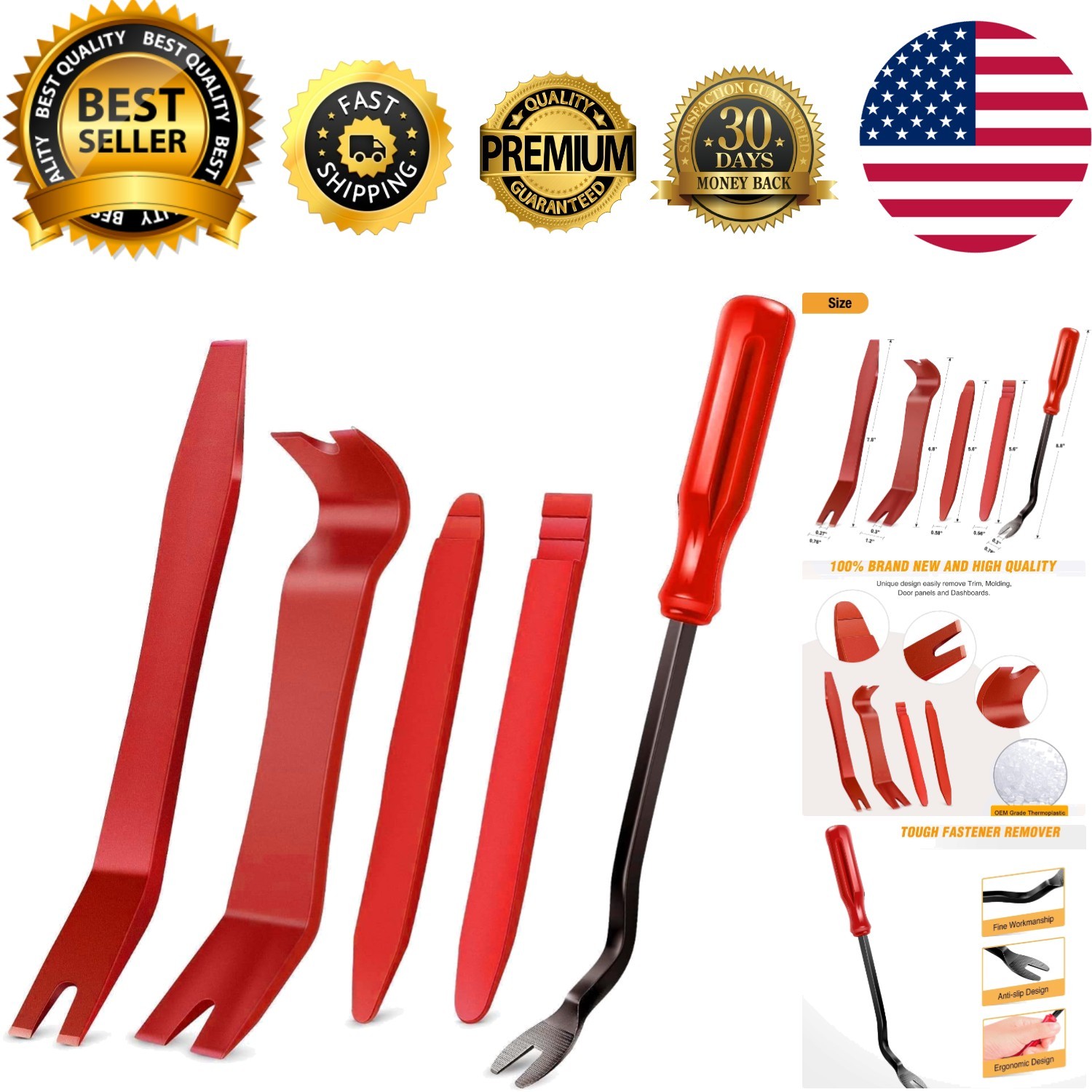 5PCS No-Scratch Nylon Auto Trim Removal Tool Kit for Safe Car Panel Dismantle