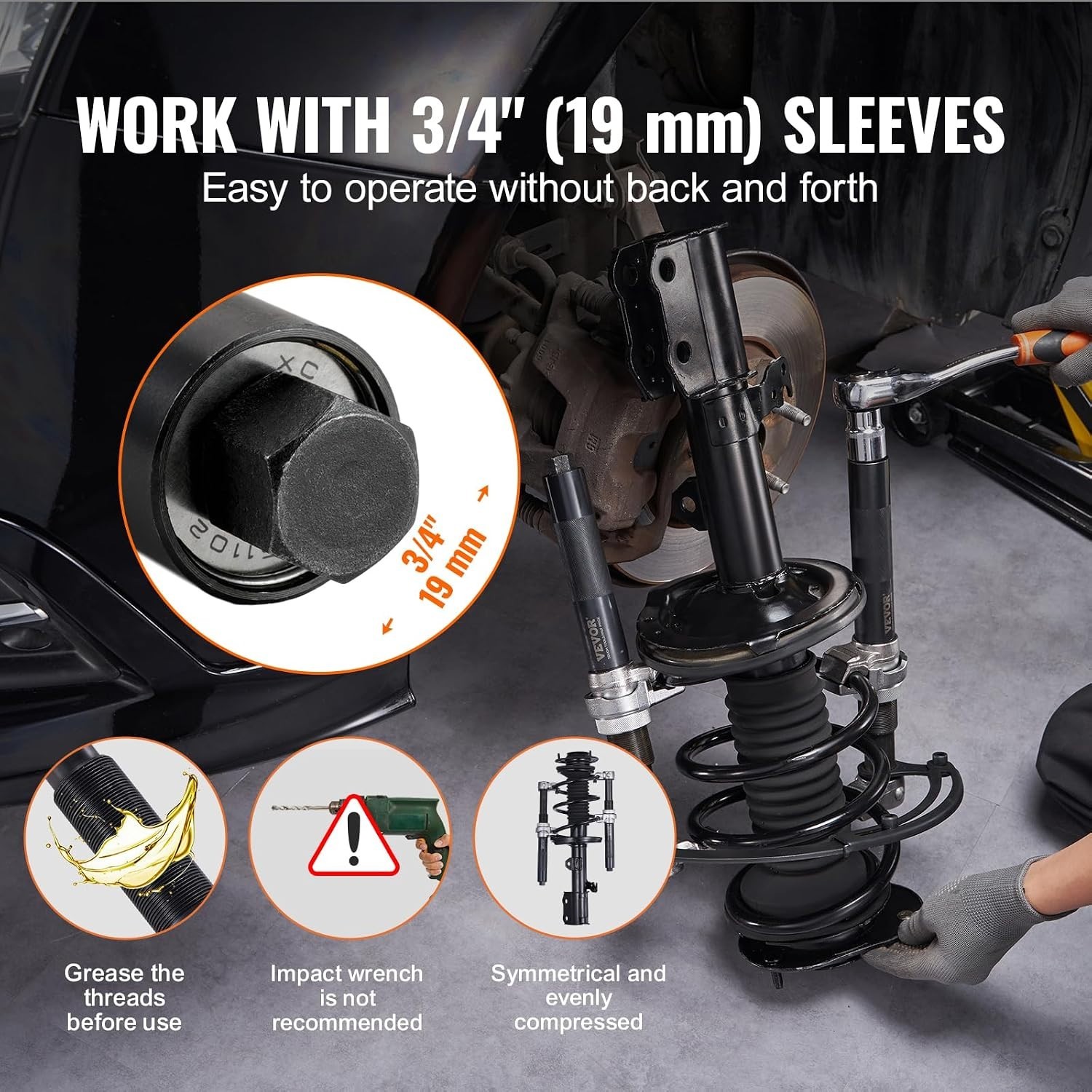 2646 lbs Strut Spring Compressor with Safety Bracket