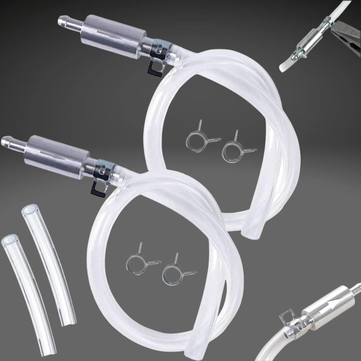 2 PCS Brake Bleeder Hose One Way Check Valve Tube Bleeding Tool Kit Silver US