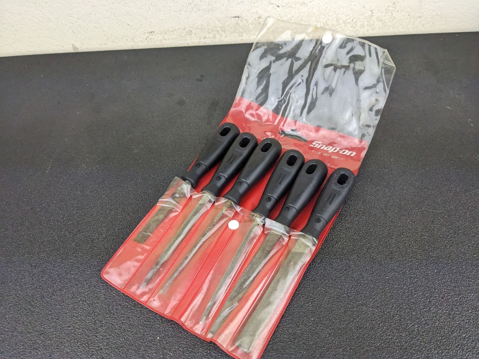 #bo401 Snap-On Tools File Set HBF100 Black Handle With Storage Pouch