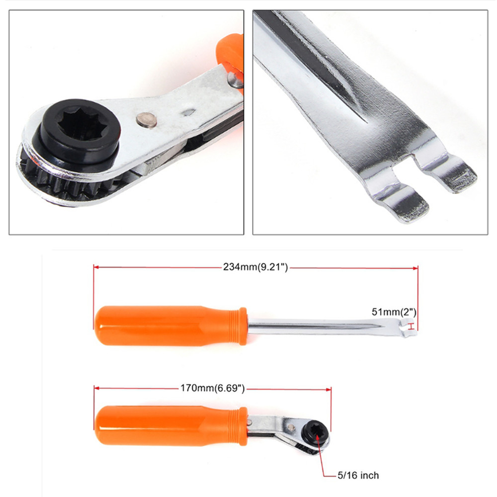 2PCS Metal Truck Automatic Adjustment Screw Wrench Ratchet Wrench Tool Repair