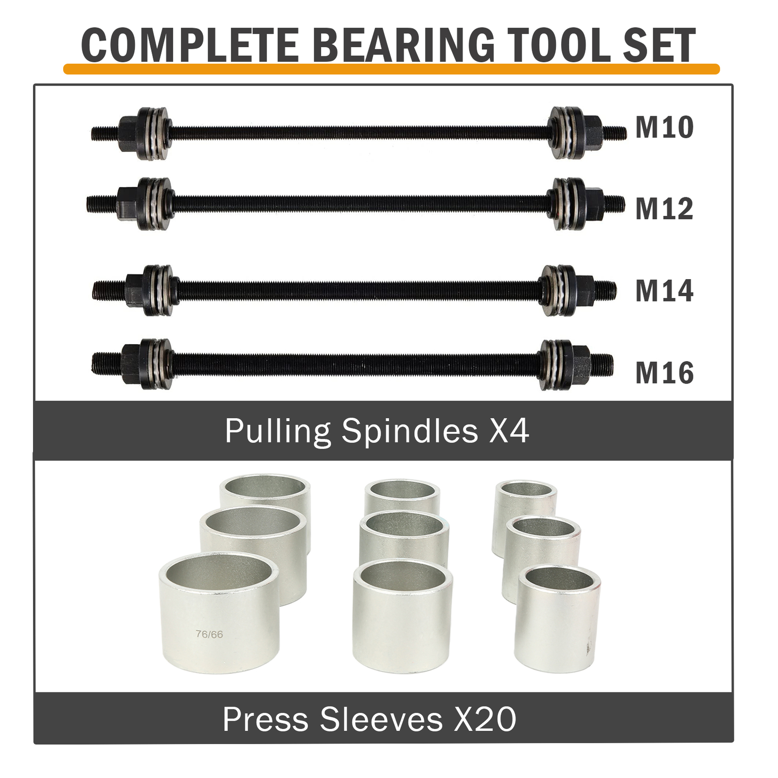 Pro 28Pc Press Pull Sleeve Kit Remove Bearings Bushes Seals Garage Tool US SHIP